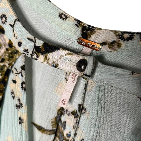 Free People Tree Swing Mint Combo Floral Tunic Size XS - Picture 3 of 3